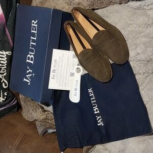 Jay Butler Women's Suede Cromwell Penny Loafers 7.5